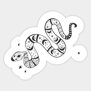 Cosmic Snake Black Sticker